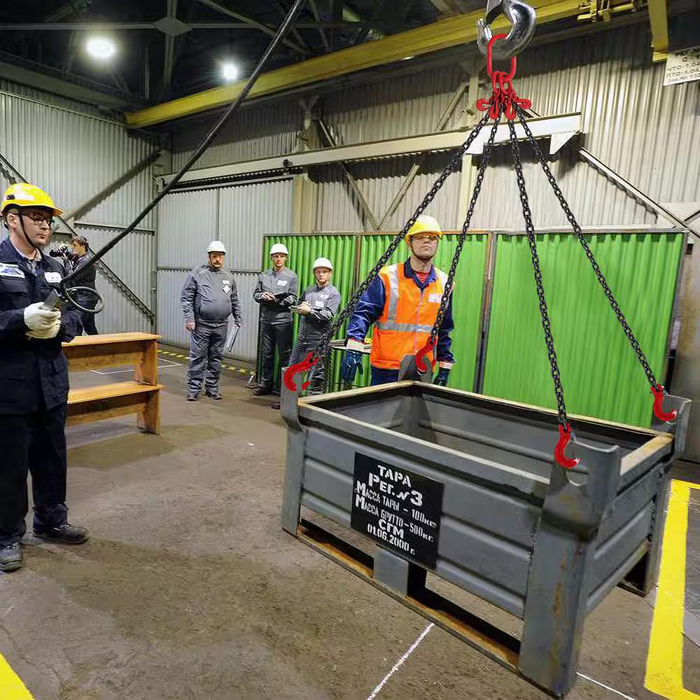 Chain Sling,1/4 In. X 5 Ft. Lifting Chains with Hooks,G80 Engine Chain Hoist Lifts, 6600 Lbs./3 Ton Lifting Sling Chains