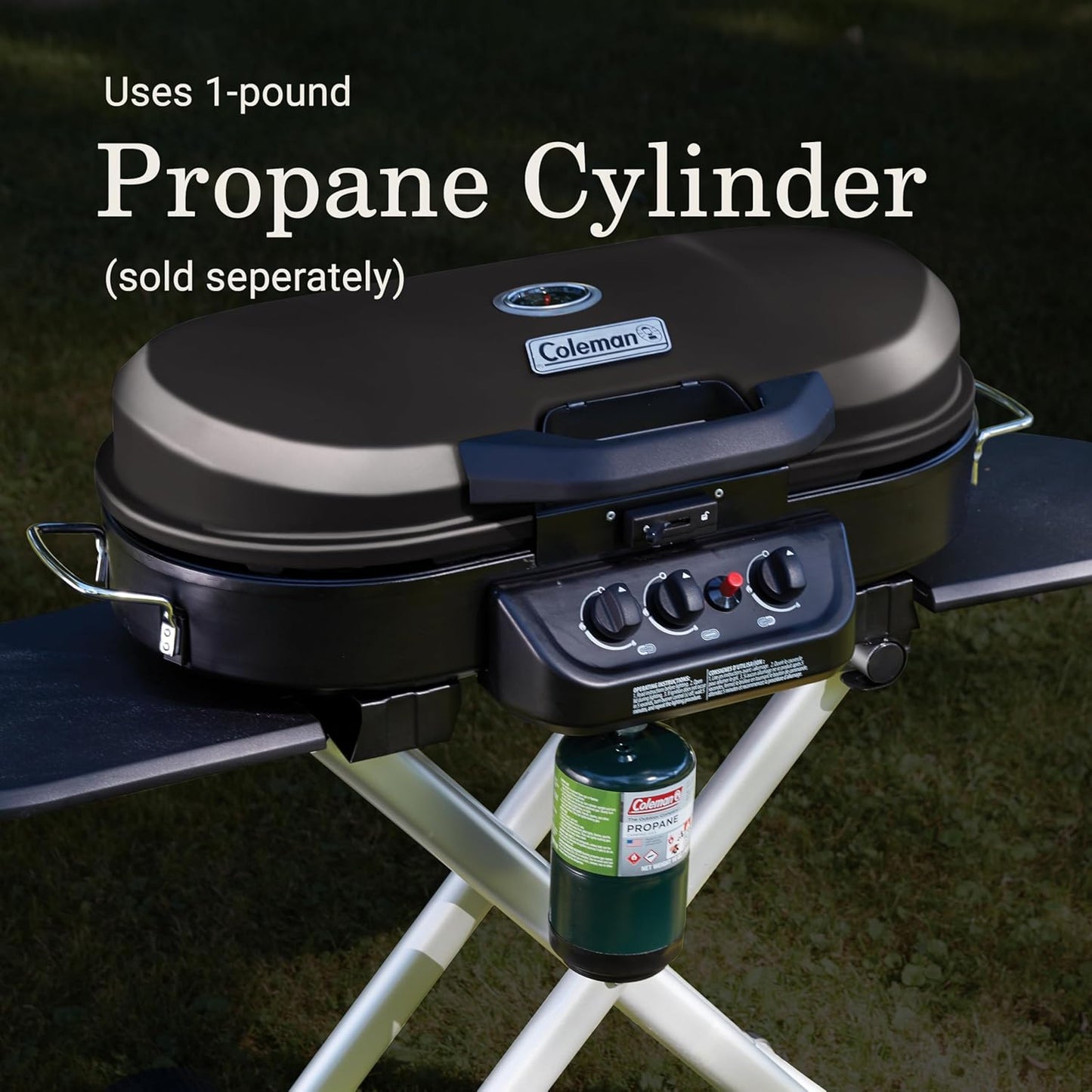 Roadtrip 285 Portable Stand-Up Propane Grill with 3 Adjustable Burners & Instastart Ignition, 20,000 Btus of Power for Outdoor Cooking, Camping, Tailgating, Grilling, Bbqs, & More