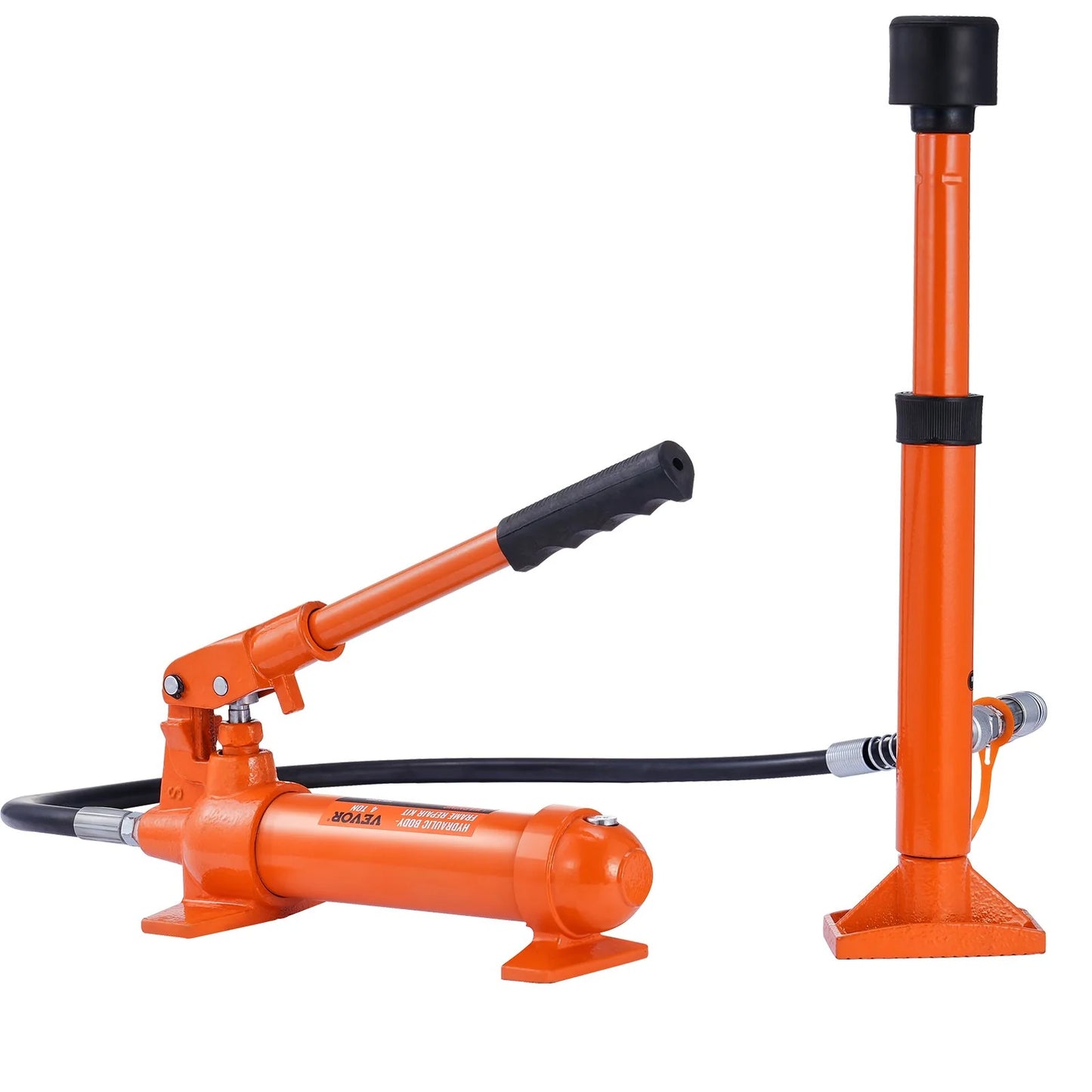 VEVOR 4 Ton/8800 LBS Porta Power, Portable Hydraulic Ram with 3.9 Ft/1.2 M Oil Hose, Auto Body Frame Repair Kit with Storage Case for Car Repair, Truck, Farm