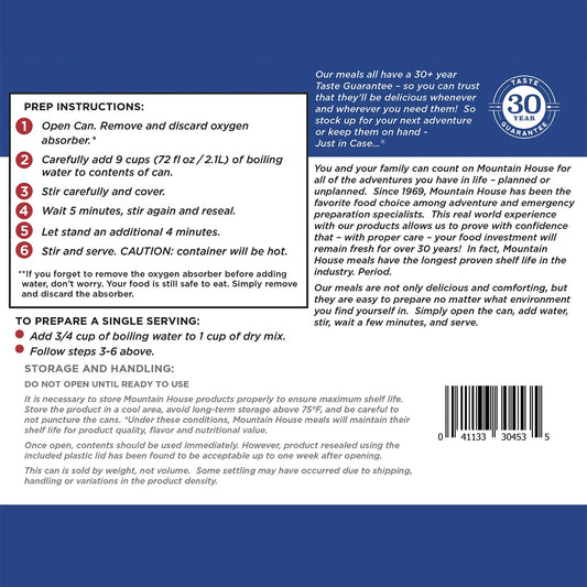 (6 Cans Pack) Newly Launched Biscuits & Gravy Freeze Dried Survival Emergency Camping Food Fully Cooked #10 / 12 Servings / Can