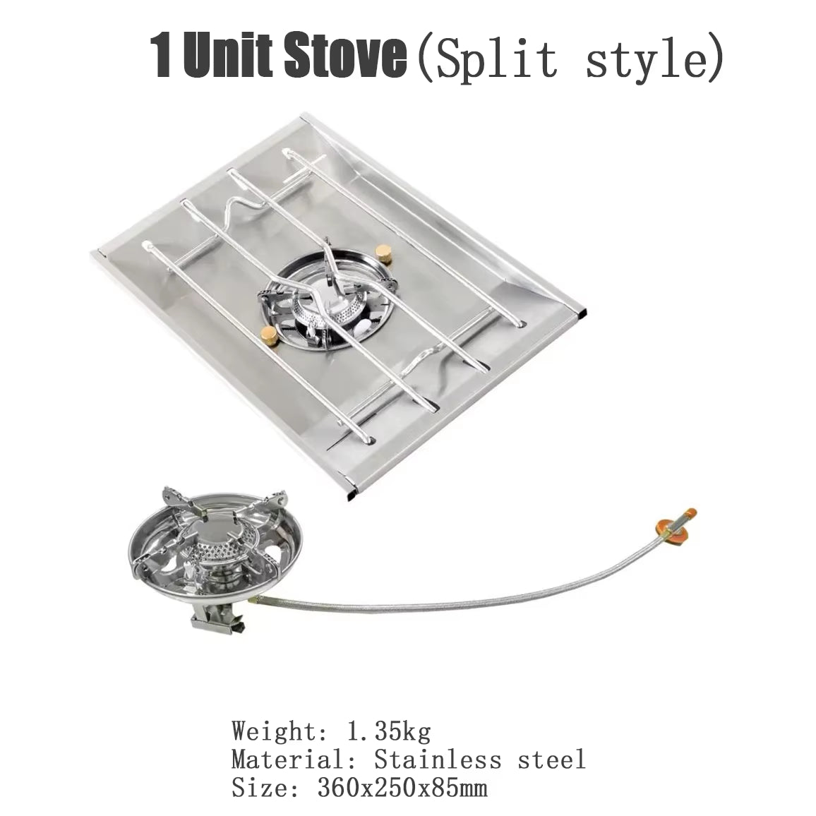 Outdoor IGT Gas Stove 3600W Stove Portable IGT Strong Fire Burner Stainless Steel Furnace Camping Cookware
