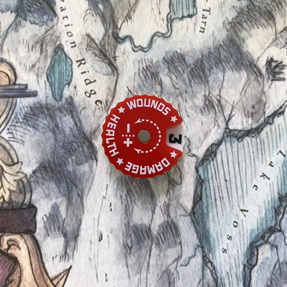 Game Health Tracker, 25Mm Wounds Counter for Tabletop War Games 0-9