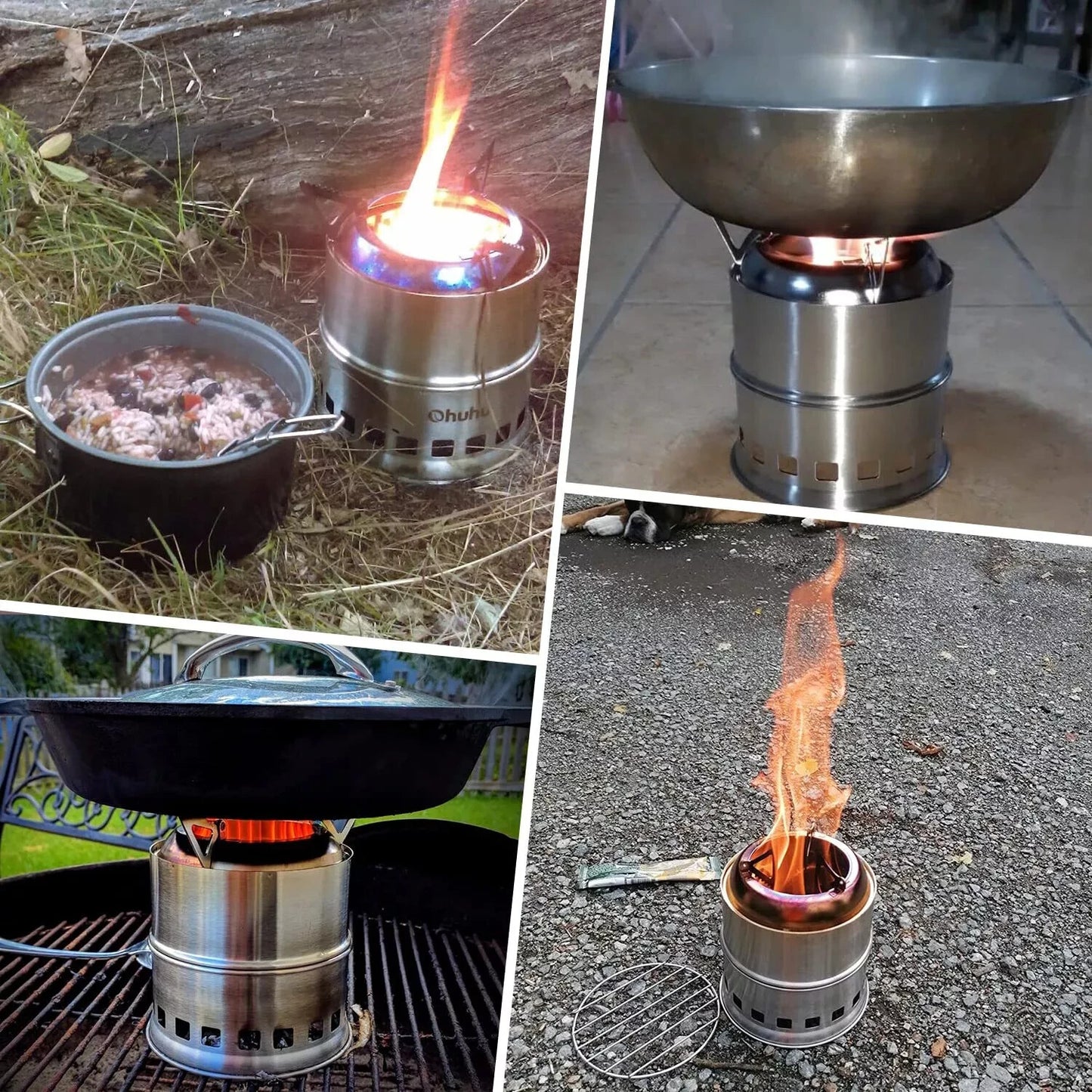 Camping Stove Wood: Ohuhu Mini Camping Stove Solo Stoves Stainless Steel