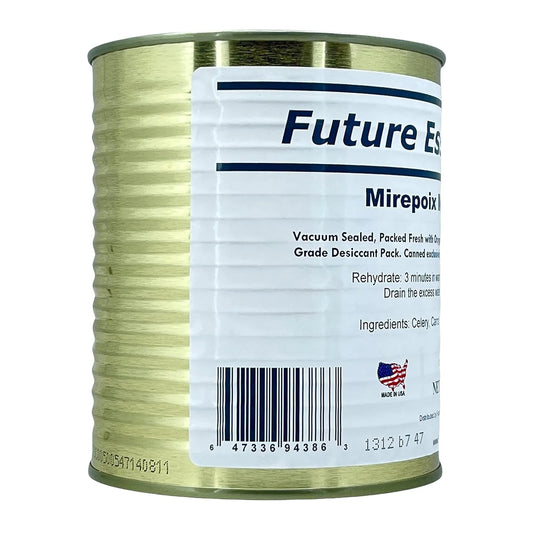 (12 Cans Pack) Dehydrated Mirepoix Mix (Soffritto) with Dried Carrots, Celery & Onions | Stable Emergency Food | Hiking, Backpacking & Camping | Easy Prep Survival Food | #2.5 Can