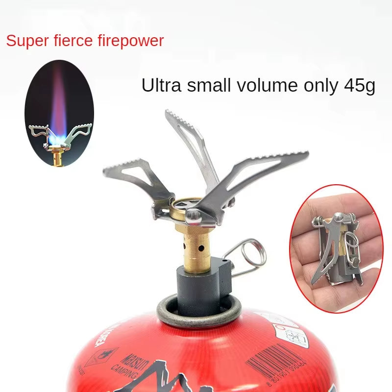 Outdoor High Efficiency Ultralight Stove Fire Heater Camping Gas Burner Hiking Picnic Sturdy Gas Burner Folding Ignite