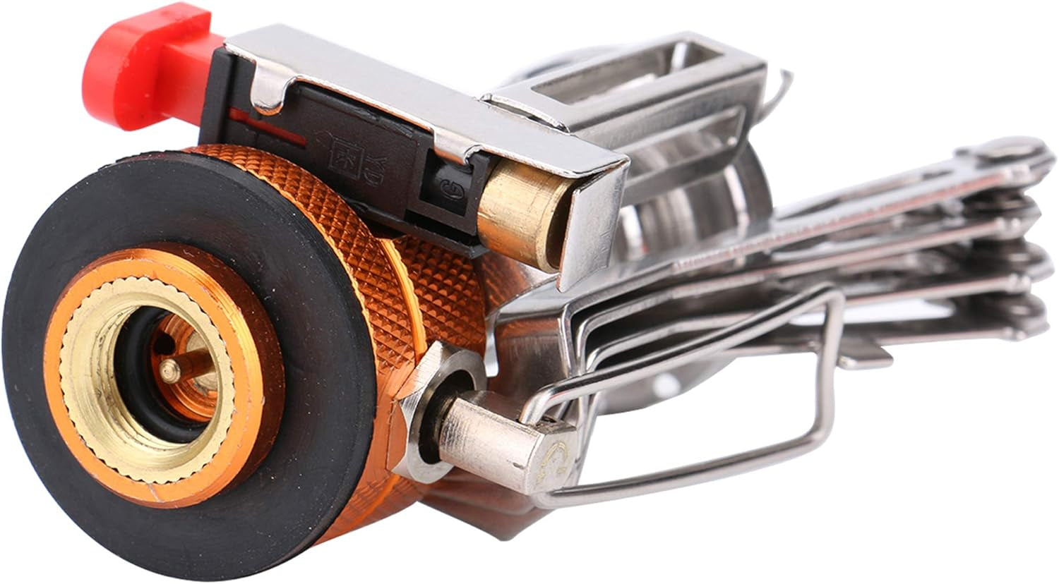 Ultralight Portable Camping Stoves Backpacking Stove with Piezo Ignition Adjustable Valve Stainless Steel Material for Backpacking, Hiking, Riding, Mountaineering, Camping -1 Pack