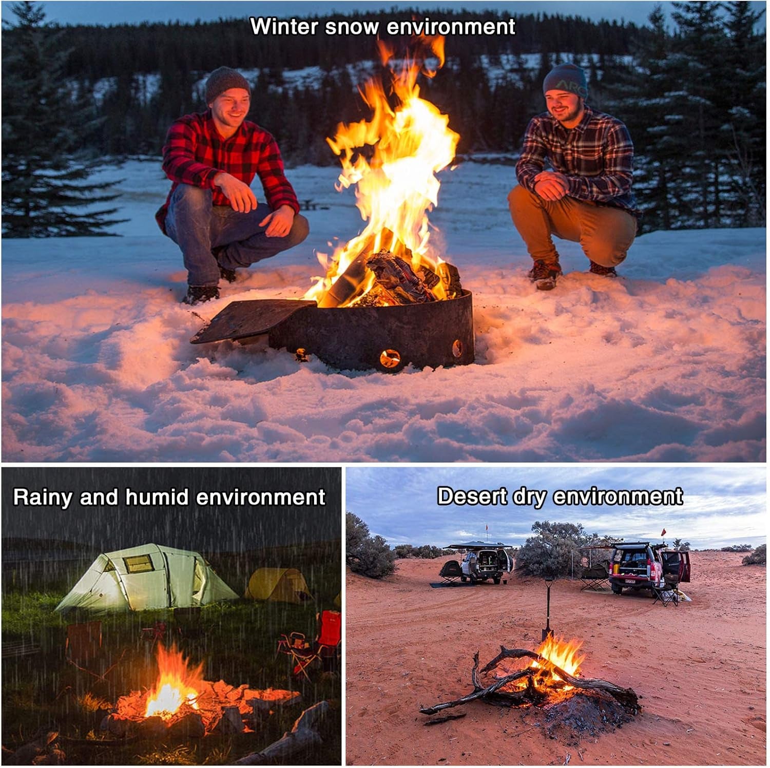 100% Windproof, Rainproof and Moisture- Emergency Survival Tool Kits| Long-Lasting Fire Starters for Campfires| Camping Cooking Kindling Tinder| Fire Rope Hemp Core| Unlimited Shelf Life