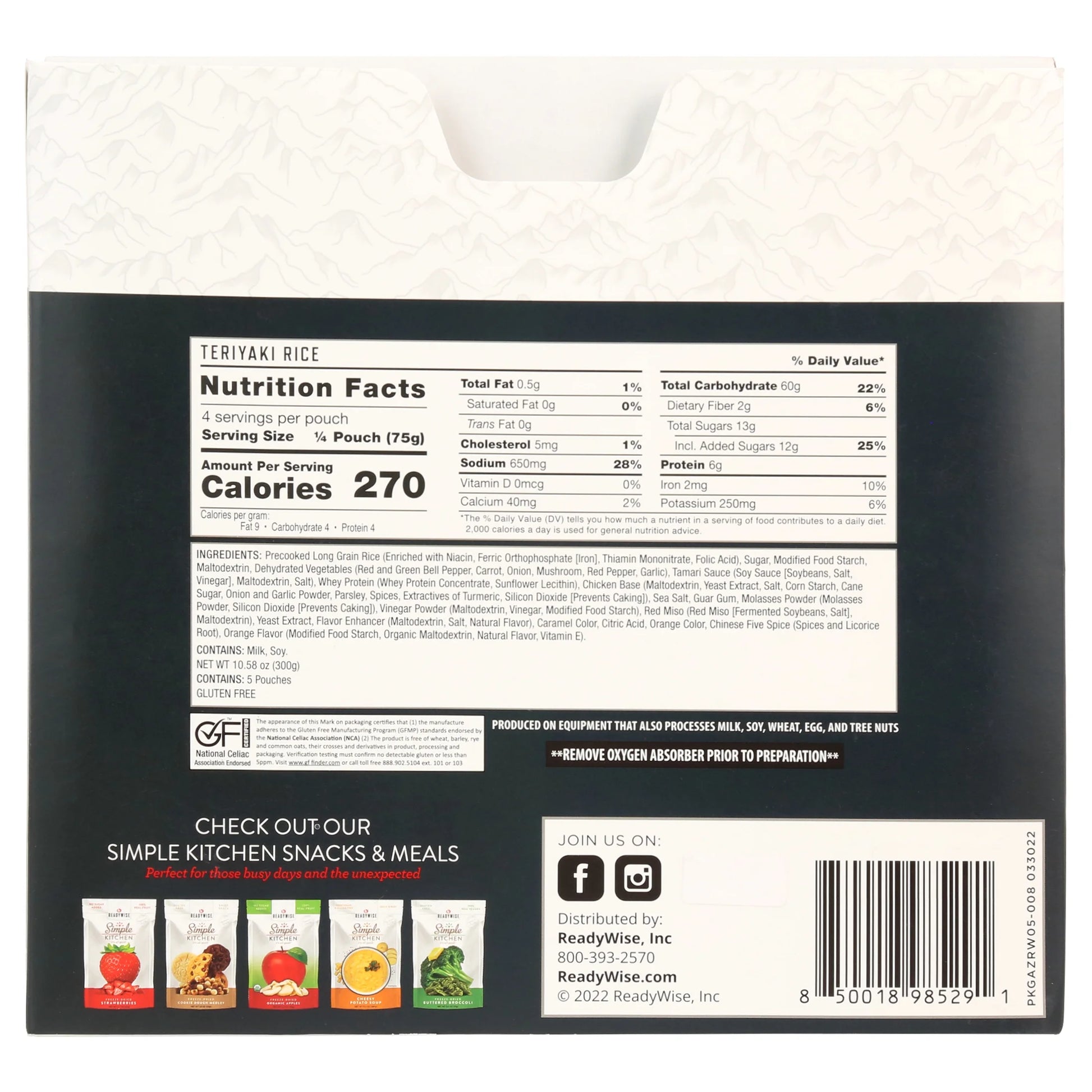 (2 Pack)  Teriyaki & Chicken 20 Serving, Shelf-Stable, Emergency Meal