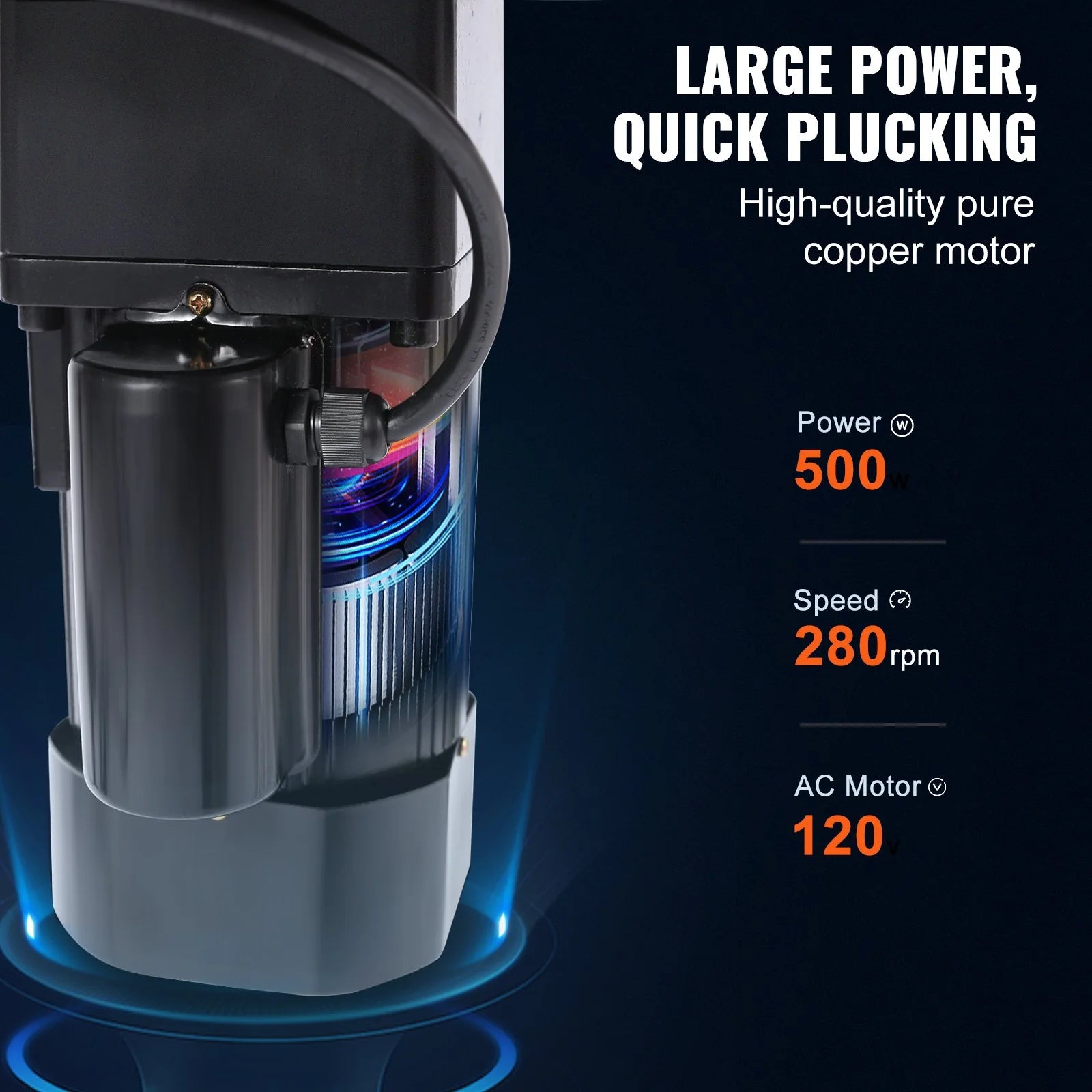 VEVOR Chicken Plucker Machine, Feather Plucker with 20-Inch Stainless Steel Drum, Defeathering Equipment with 108 Soft Fingers, Simple Debris Collection, 500W High Power Poultry Plucking