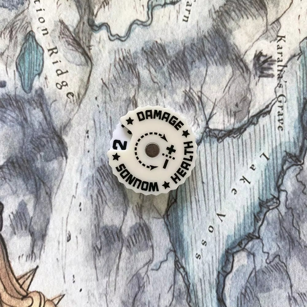 Game Health Tracker, 25Mm Wounds Counter for Tabletop War Games 0-9