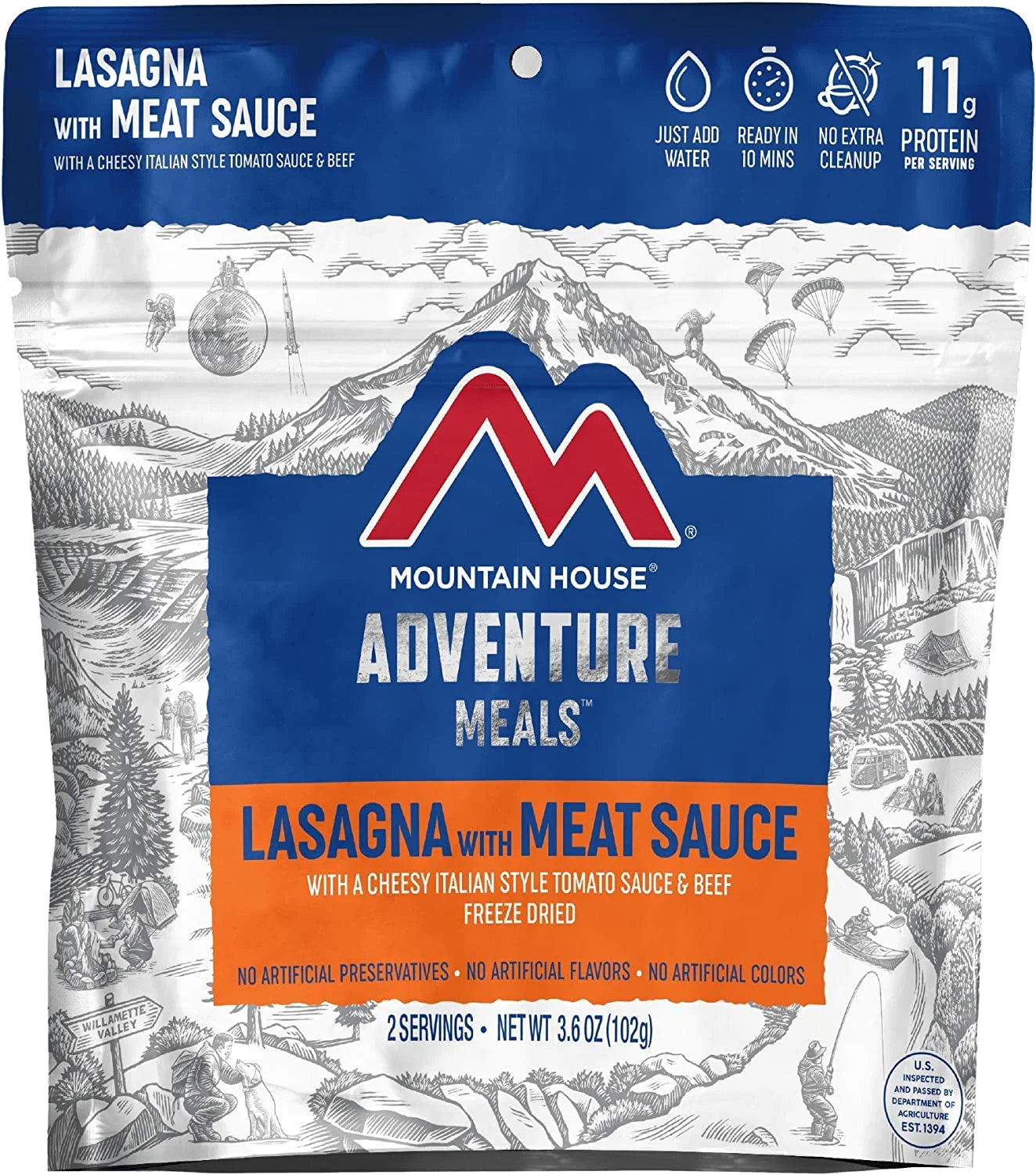 Lasagna with Meat Sauce | Freeze Dried Backpacking & Camping Food | Survival & Emergency Food- 6 Pouches