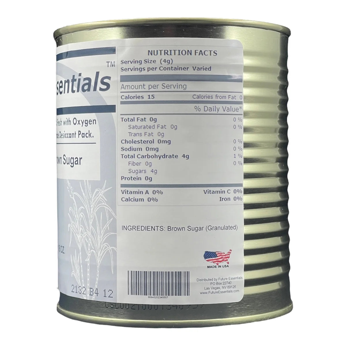 Long Shelf Life Emergency Food Canned Granulated Brown Sugar- 12 Cans