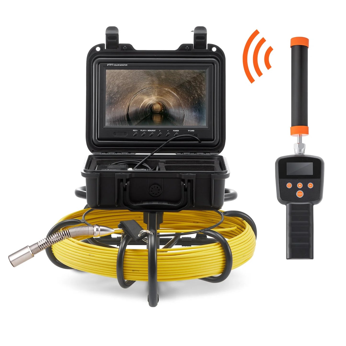 VEVOR Sewer Camera with 512Hz Locator, 165 Ft/50 M, 9 Pipeline Inspection Camera with DVR Function, IP68 Camera with 12 Adjustable Leds, a 16 GB SD Card for Sewer Line, Home, Duct Drain Pipe Plumbing