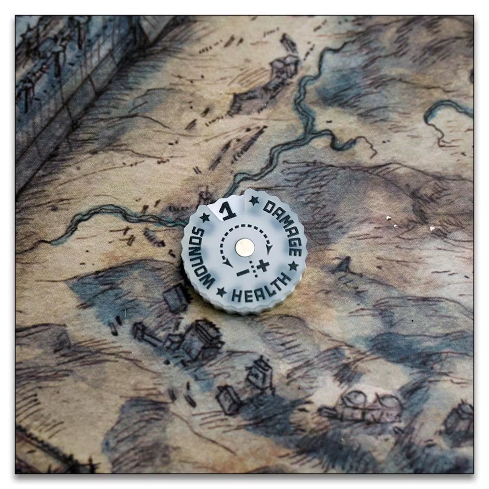 Game Health Tracker, 25Mm Wounds Counter for Tabletop War Games 0-9