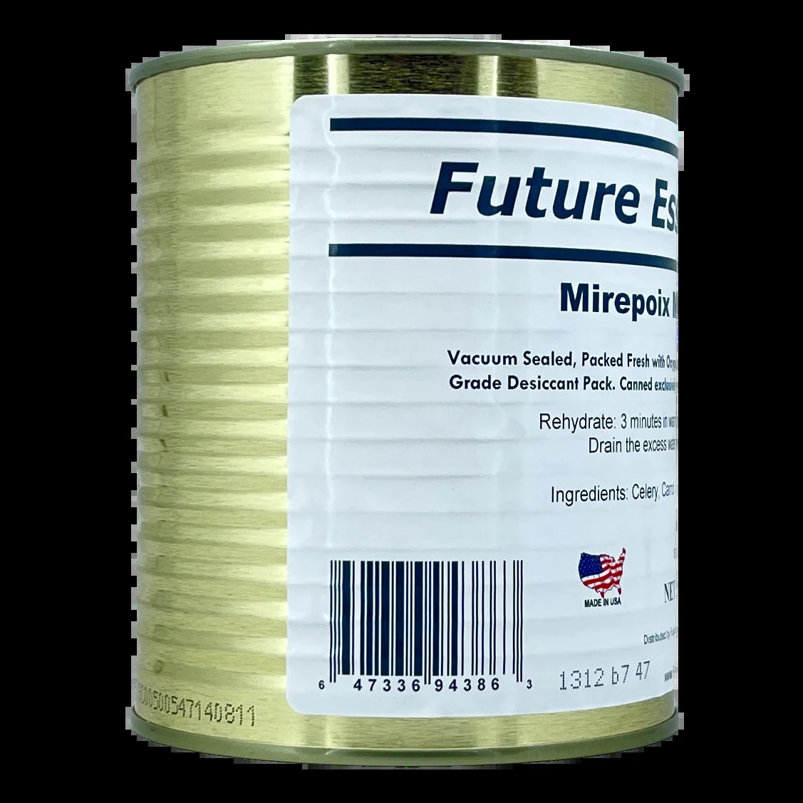 (12 Cans Pack)  Dehydrated Mirepoix Mix (Soffritto) with Dried Carrots, Celery & Onions | Stable Emergency Food | Hiking, Backpacking & Camping | Easy Prep Survival Food | #2.5 Can