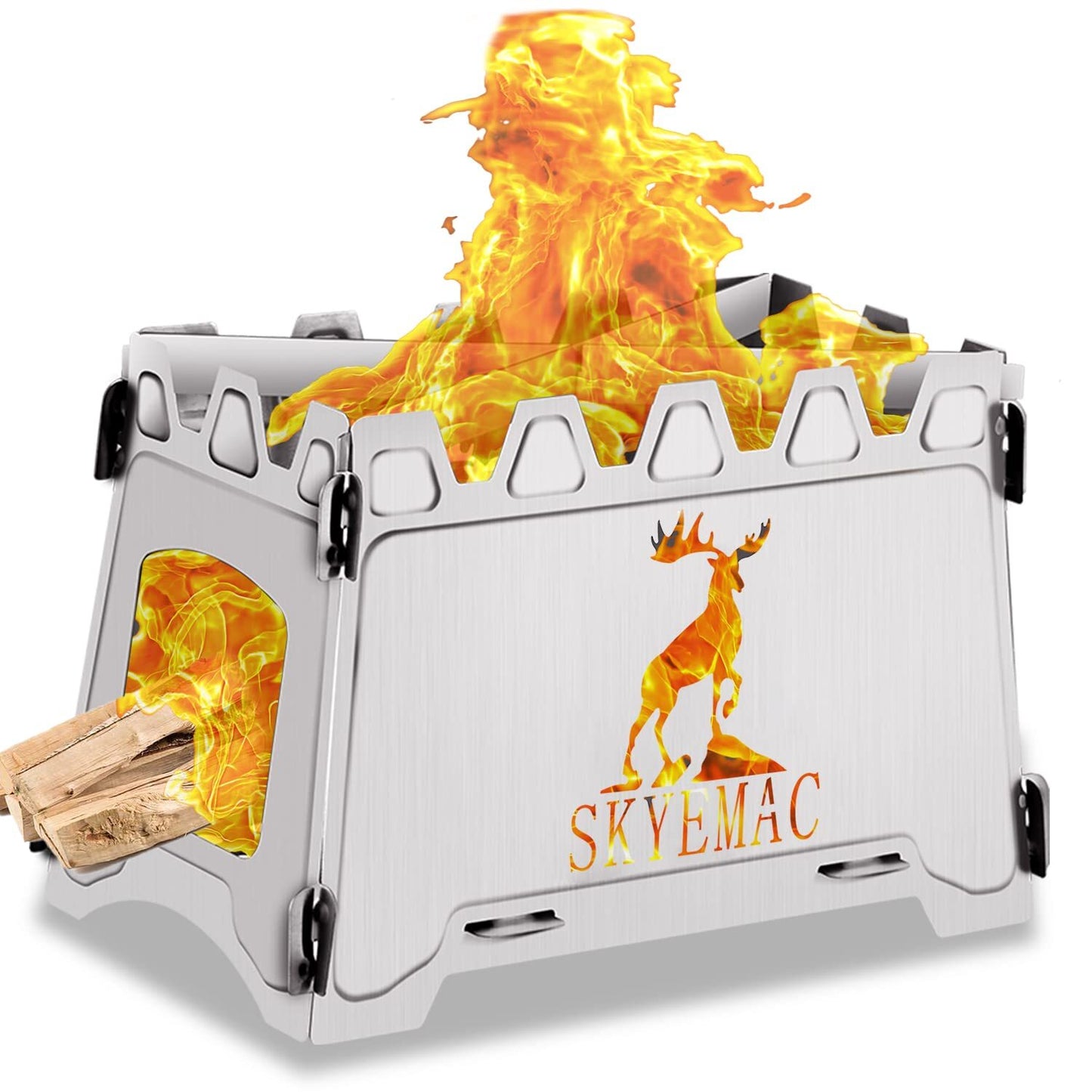 Camping Wood Burning Stove Portable - Folding Collapsible Backpacking Stainless