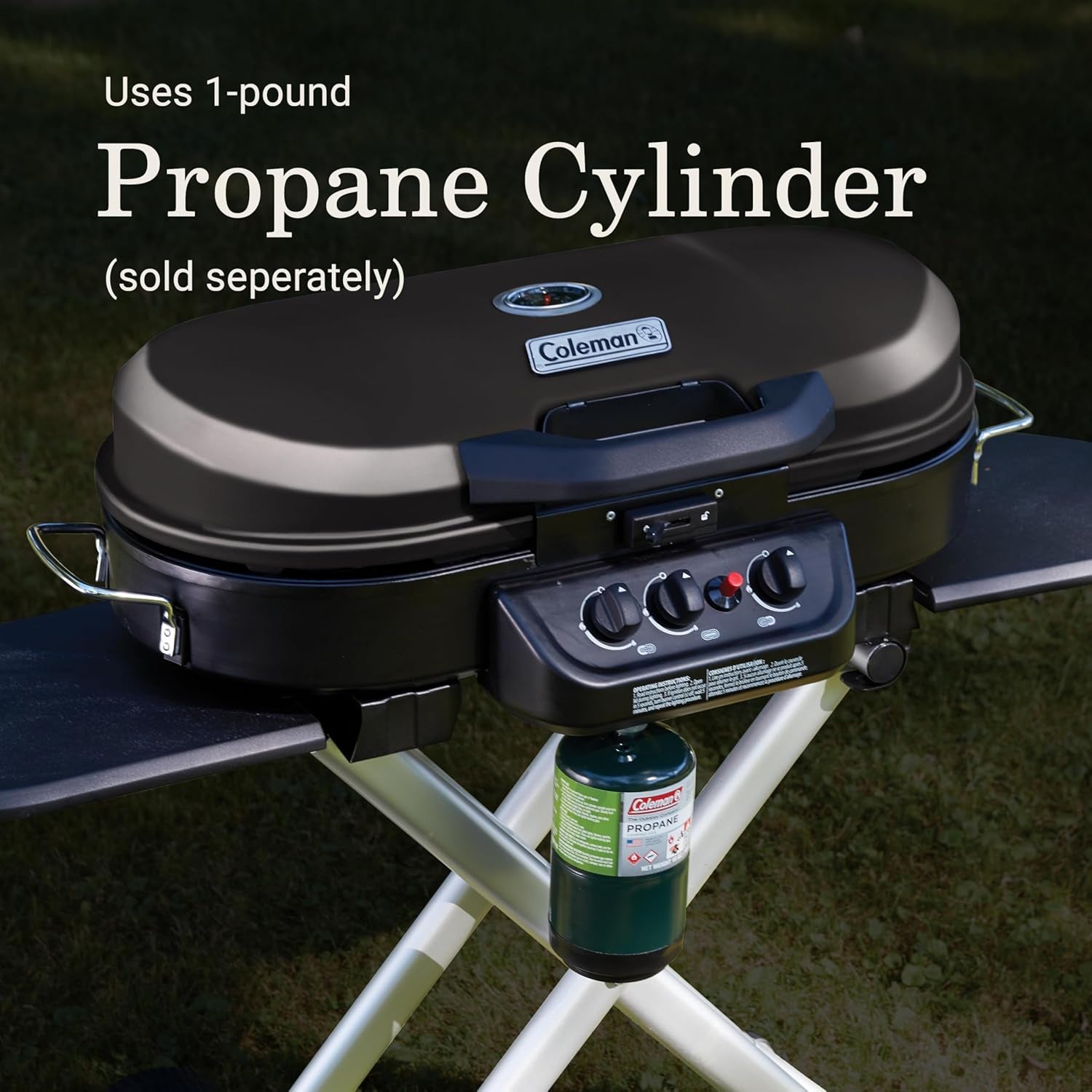 Roadtrip 285 Portable Stand-Up Propane Grill with 3 Adjustable Burners & Instastart Ignition, 20,000 Btus of Power for Outdoor Cooking, Camping, Tailgating, Grilling, Bbqs, & More