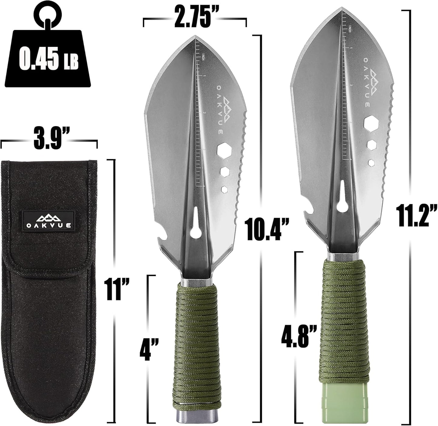 Backpacking Trowel – Lightweight Shovel for Camping, Hiking, Backpacking, Gardening – Compact Survival Multitool with Carrying Sheath