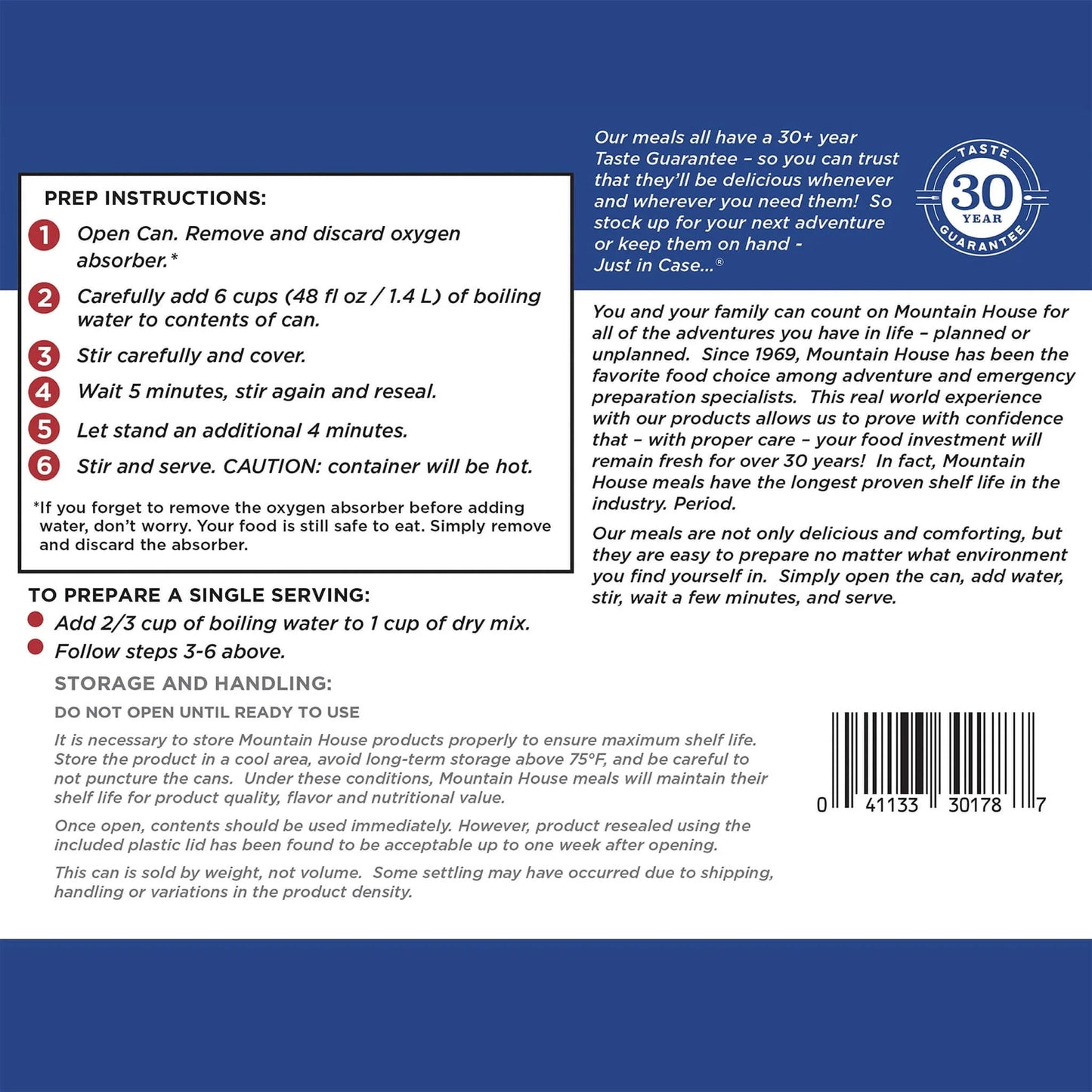 Long Shelf Life Freeze Dried Emergency Camping Food, Chicken Alfredo, Can, 9 Servings