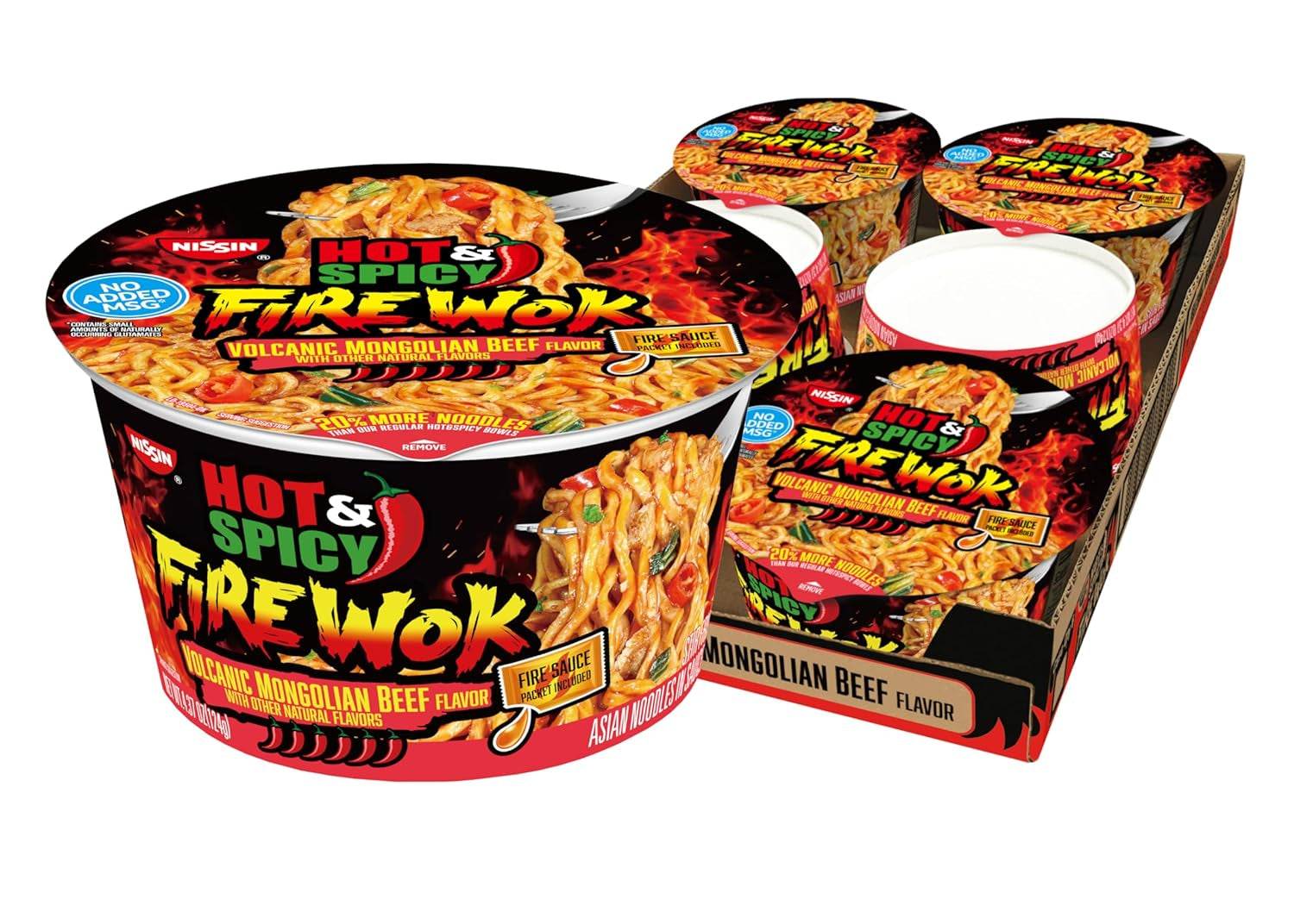 Hot & Spicy Fire Wok, Volcanic Mongolian Beef, 4.37 Ounce (Pack of 6)