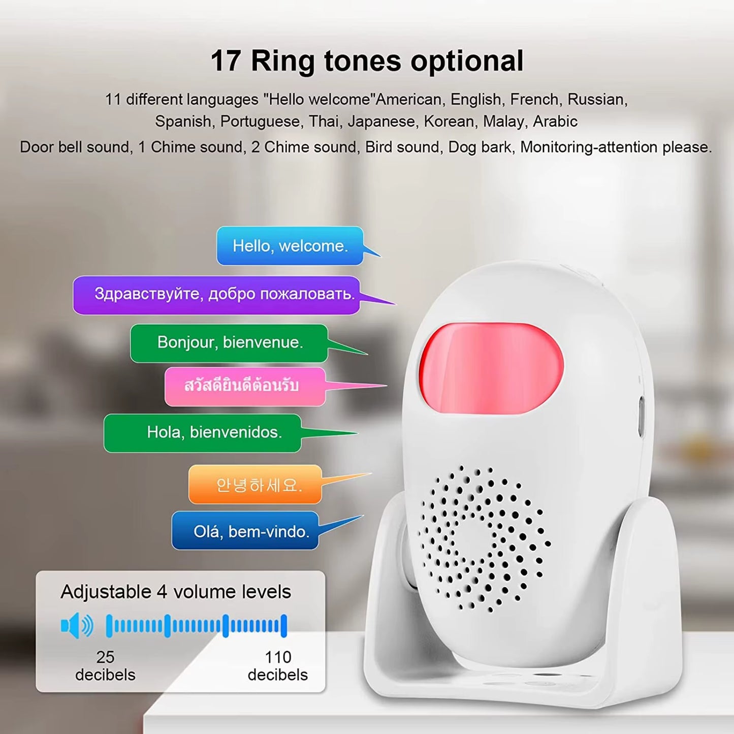 M120 Smart Motion Detector Alarm PIR Infrared Anti-Theft Burglar Welcome Chime Doorbell for Garage Shop Home Security