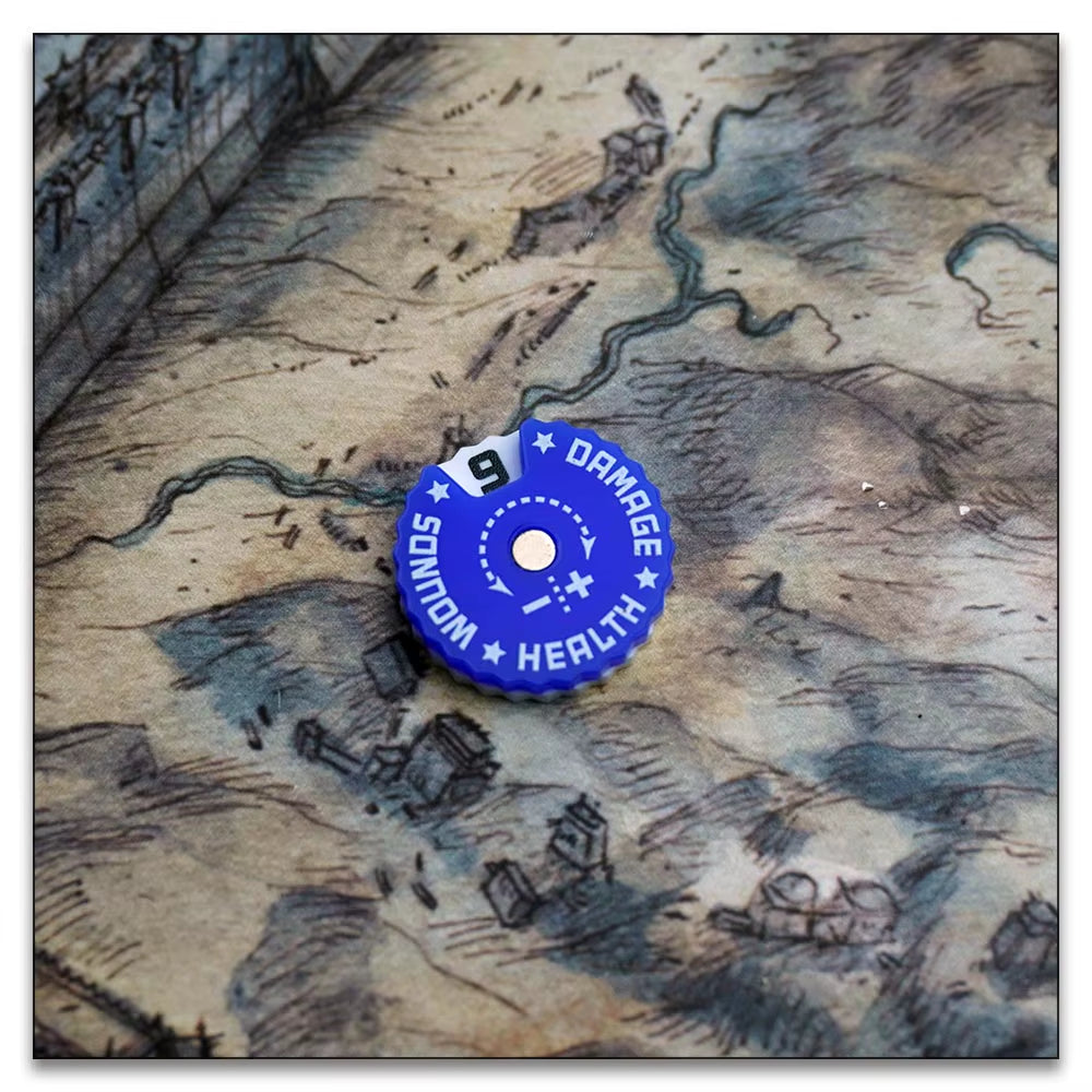 Game Health Tracker, 25Mm Wounds Counter for Tabletop War Games 0-9