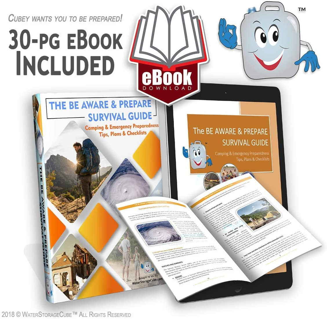 BPA Free Collapsible Water Container with Spigot, Camping Water Storage Carrier Jug for Outdoors Hiking Backpack & Survival Kit, Foldable Portable Water Canteen 1.3/2.6/5.3 Gallon