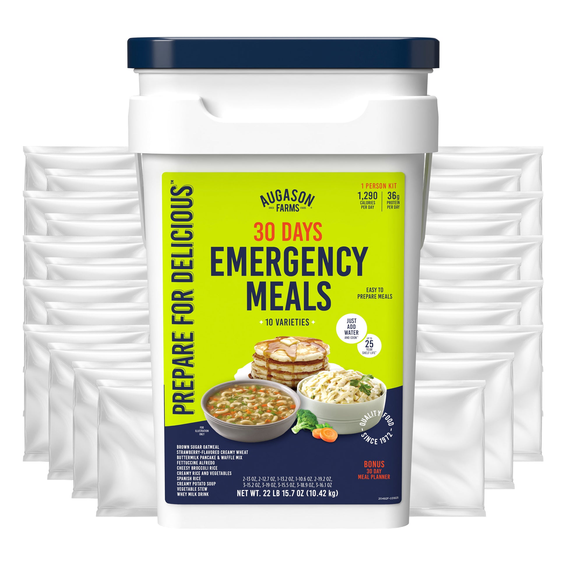 Deluxe 30-Day Emergency Food Supply 5-Gallon Survival Food with 72-Hour Be Ready “On-The-Go” Kit (212 Total Servings)