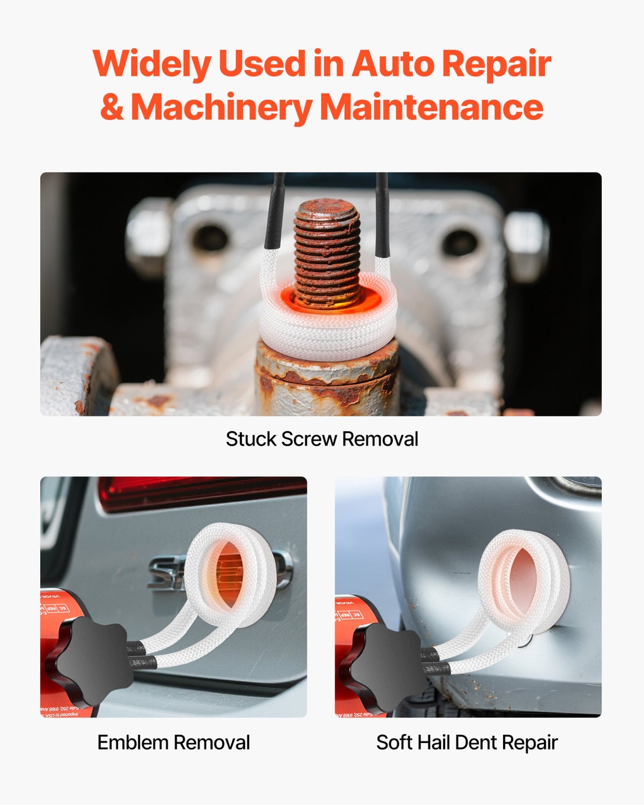 Induction Heater Bolt Removal Tool 1500W 110V Handheld Kit W/ 8 Coils & Case