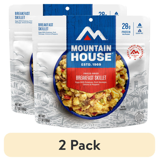 (2 Pack)  Breakfast Skillet, Freeze-Dried Camping & Backpacking Food, 2 Servings, GF