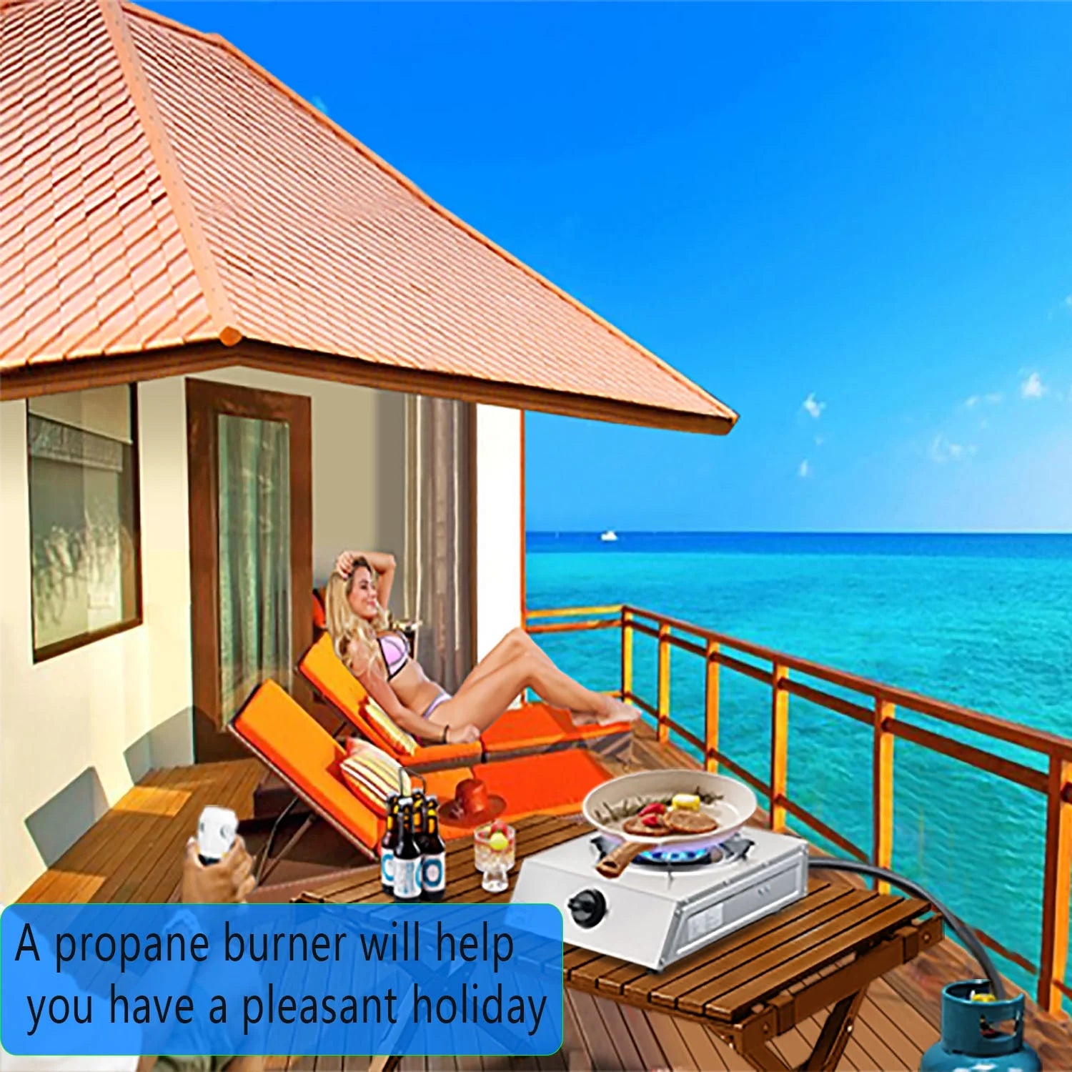 Propane Stove 12000 BTU Dual Fuel Stove Auto Ignition Propane Burner