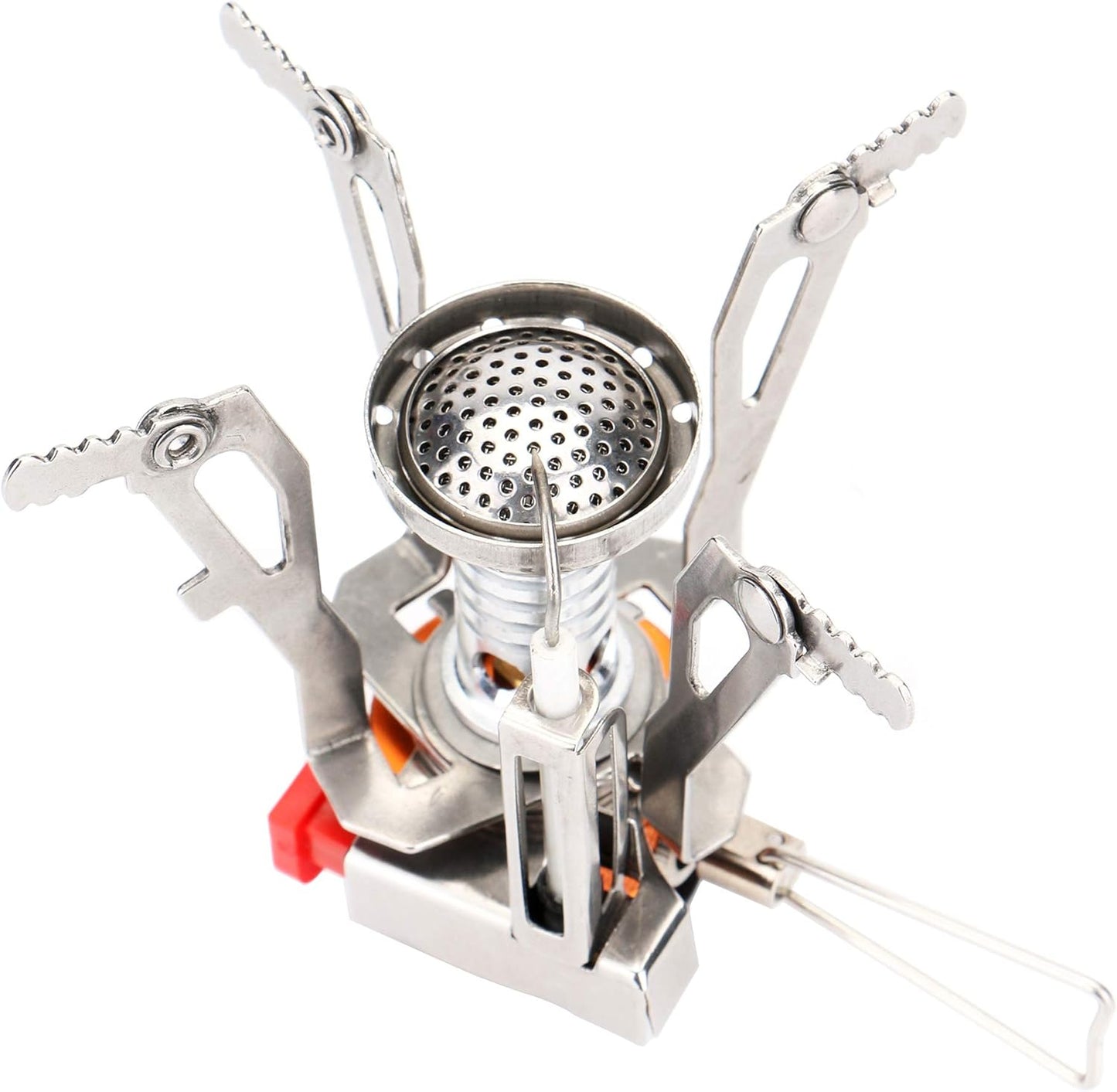 Ultralight Portable Camping Stoves Backpacking Stove with Piezo Ignition Adjustable Valve Stainless Steel Material for Backpacking, Hiking, Riding, Mountaineering, Camping -1 Pack