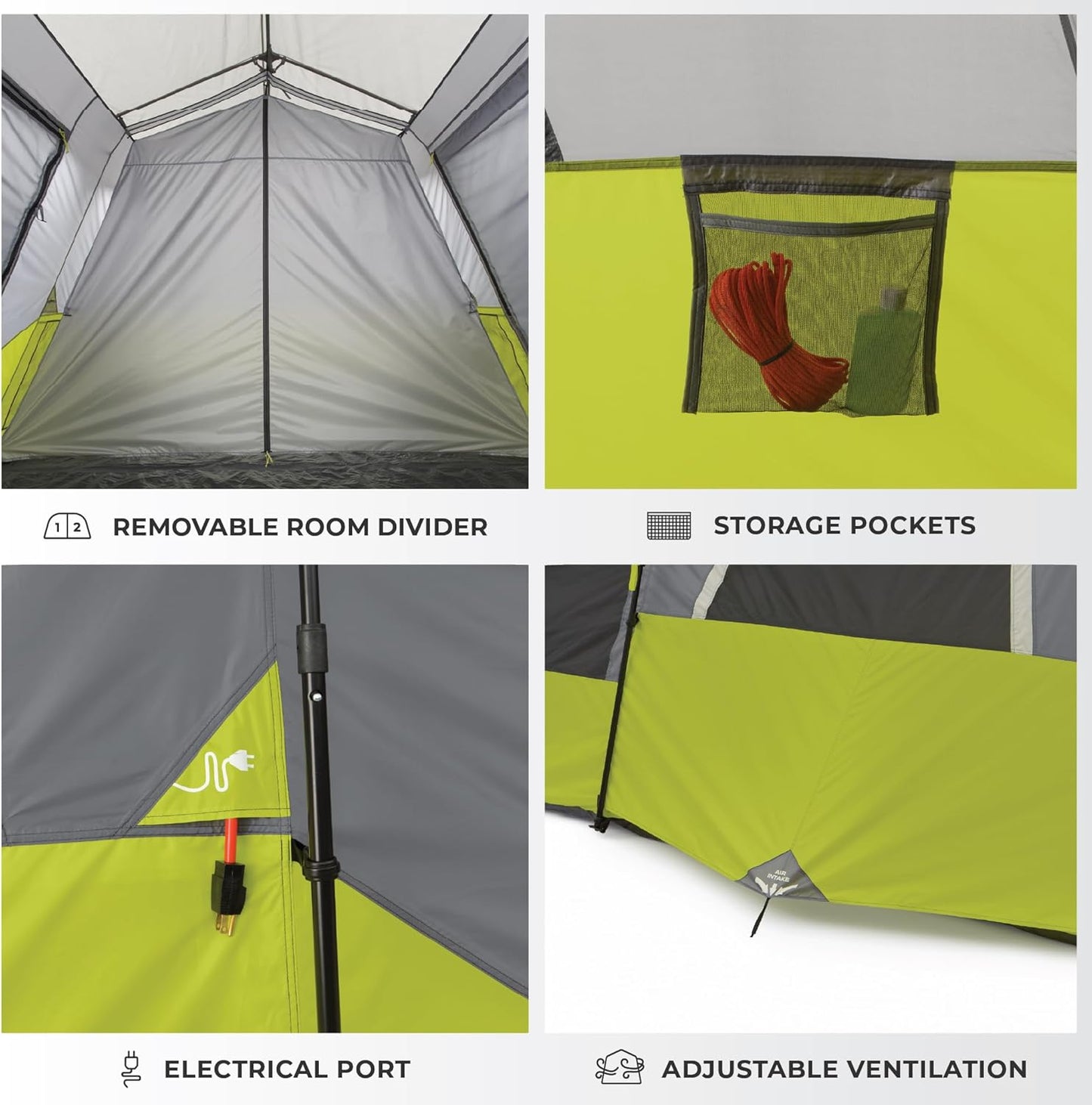 9 Person Instant Cabin Tent - 14' X 9', Green (40008)