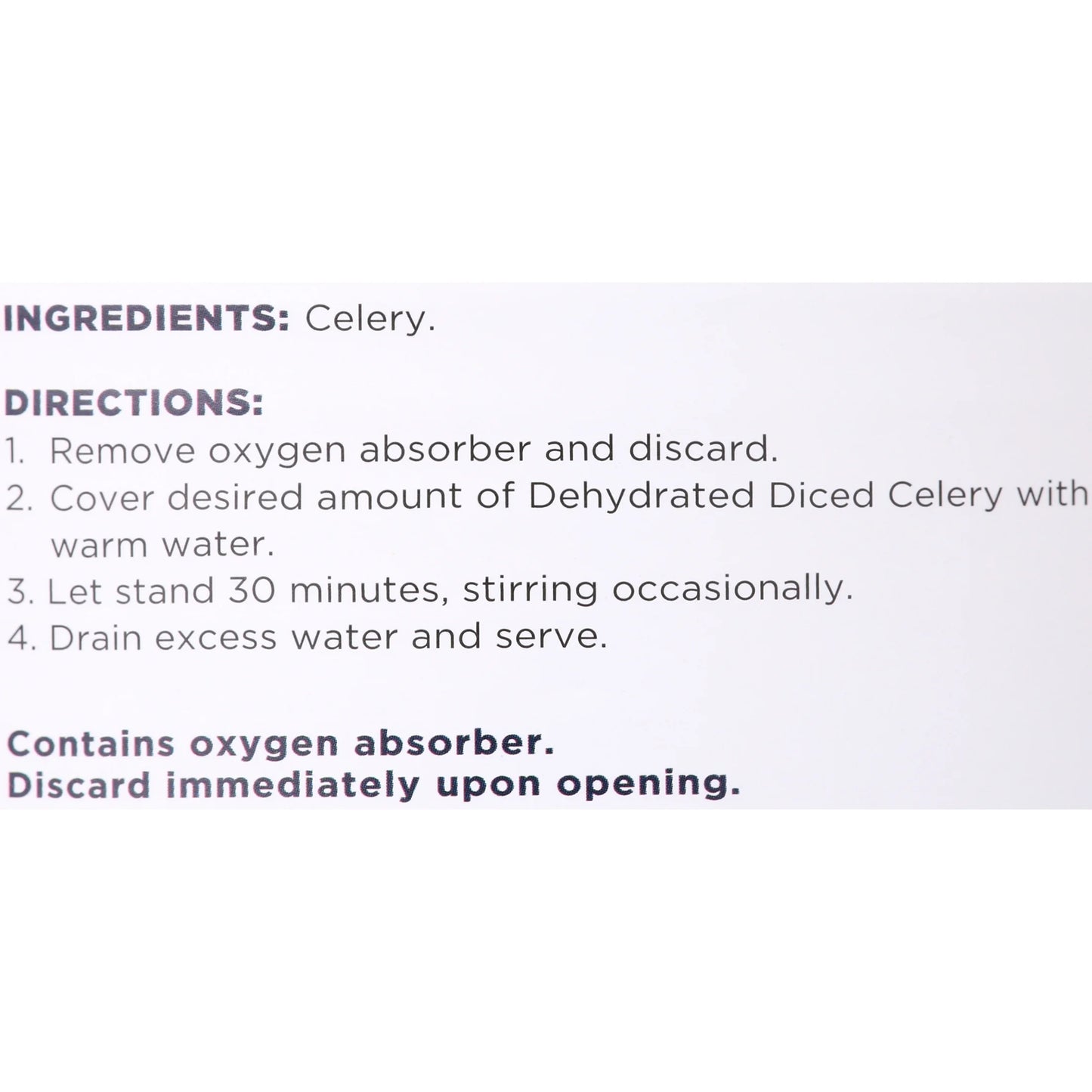 Dehydrated Cross-Cut Celery 18 OZ.