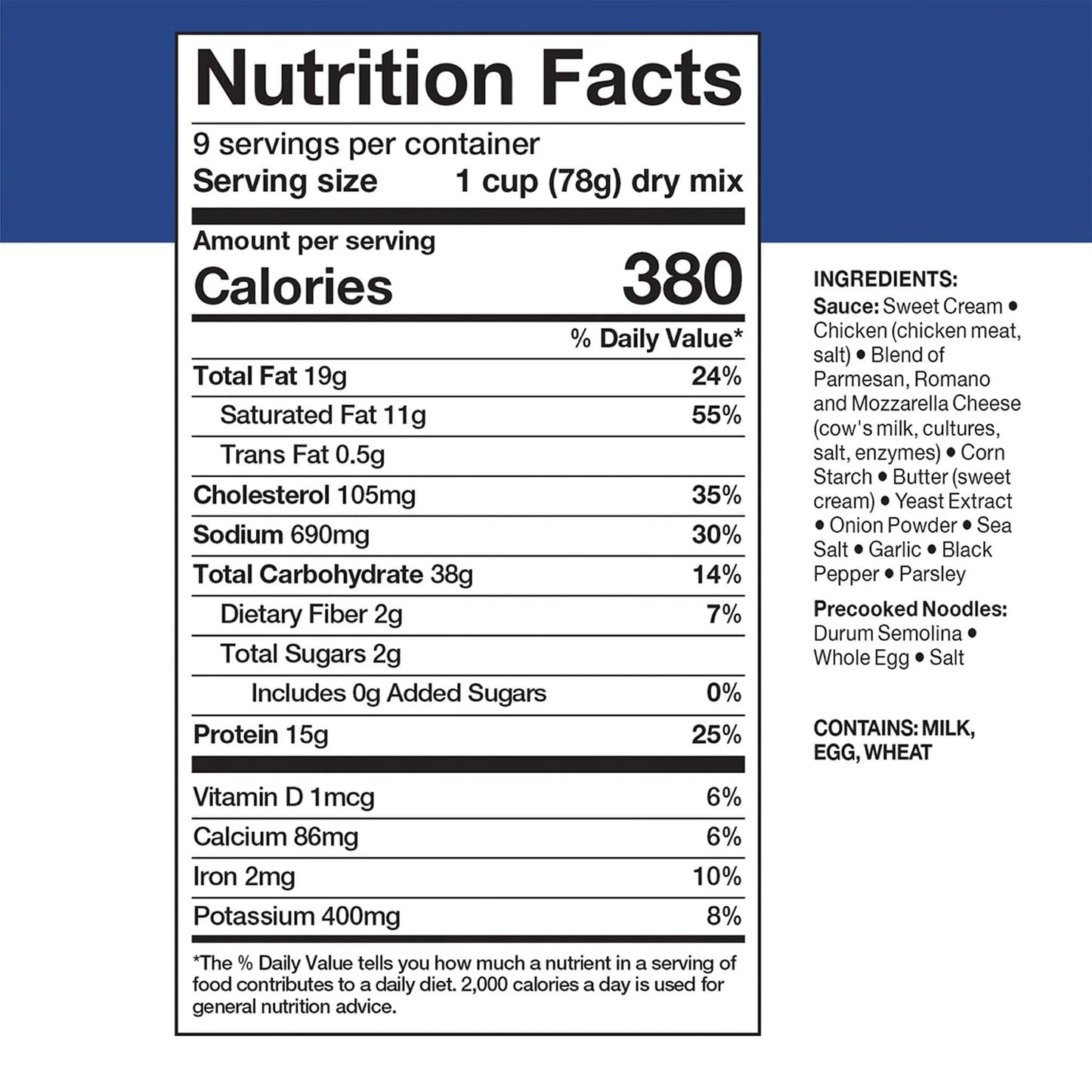 Long Shelf Life Freeze Dried Emergency Camping Food, Chicken Alfredo, Can, 9 Servings