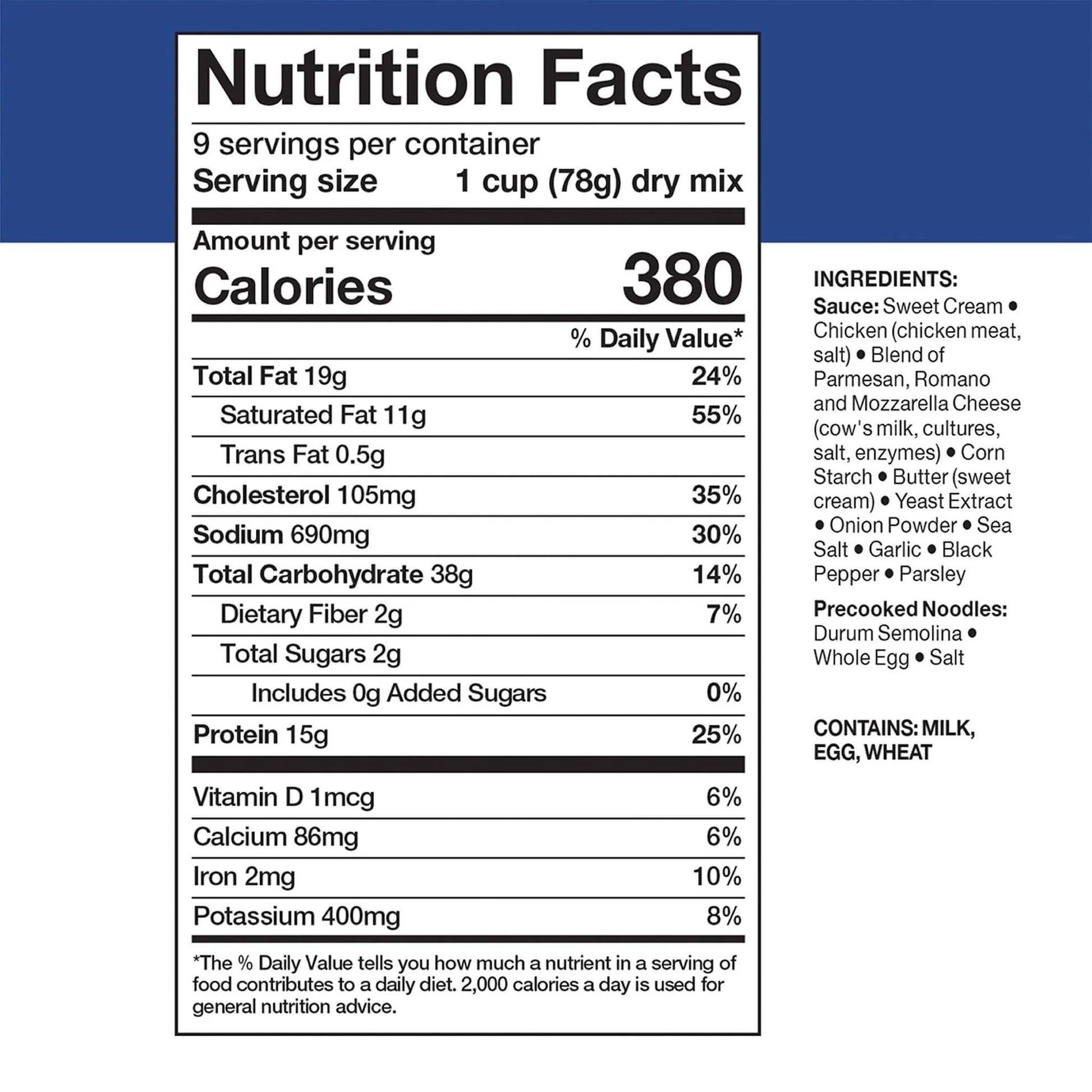 Long Shelf Life Freeze Dried Emergency Camping Food, Chicken Alfredo, Can, 9 Servings
