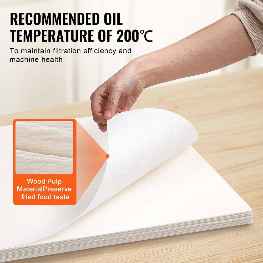 Fryer Filter Paper 100 Sheets 19.3 X 16.1 In. Replacement Deep Fryer Filter Sheets for 18L/38L(33Qt) Mobile Fryer Filter