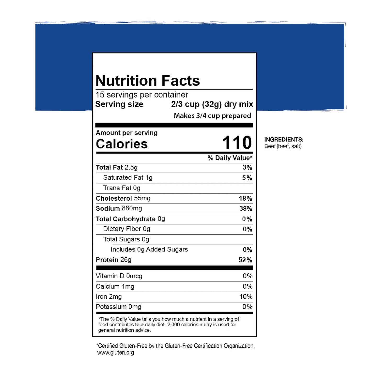 Diced Beef | Freeze Dried Survival & Emergency Food for Camping Hiking and Backpacking | #10 Can | Gluten-Free- 1 Can