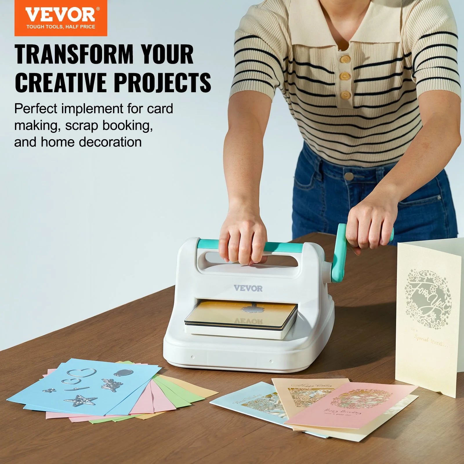 VEVOR Manual Die Cutting Embossing Machine 6 Opening for Art Craft Scrapbooking