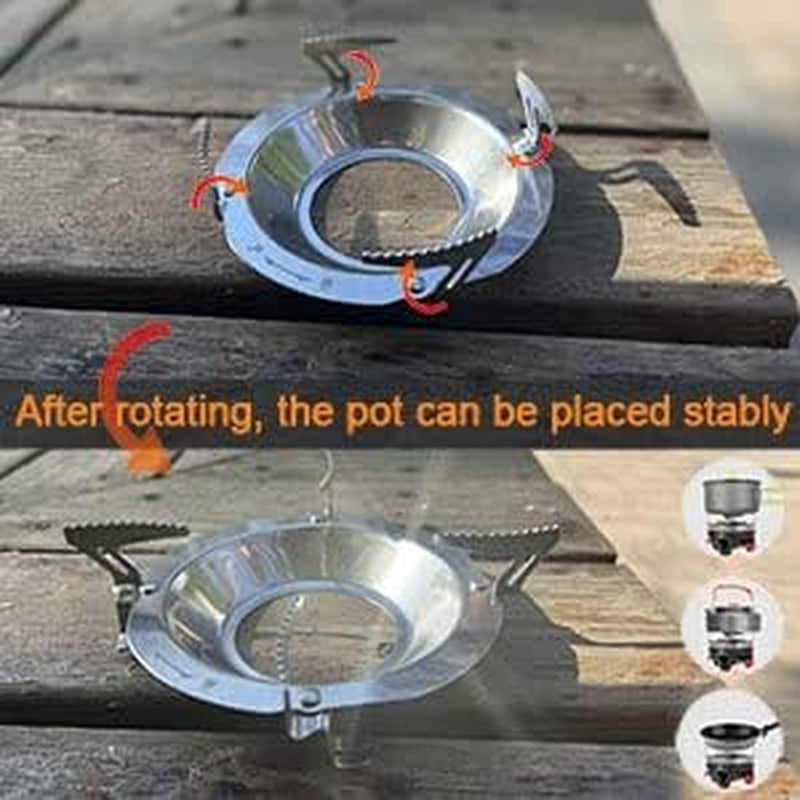 X2 Camping and Backpacking Stove Cooking System, Outdoor Portable Camp Gas Stoves Burner with 0.75L Pot & 0.25L Pan, Piezo Ignition, for Hiking, Fishing, Hunting, Orange
