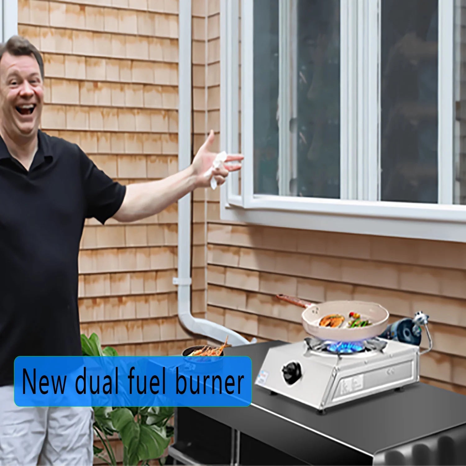 Propane Stove 12000 BTU Dual Fuel Stove Auto Ignition Propane Burner