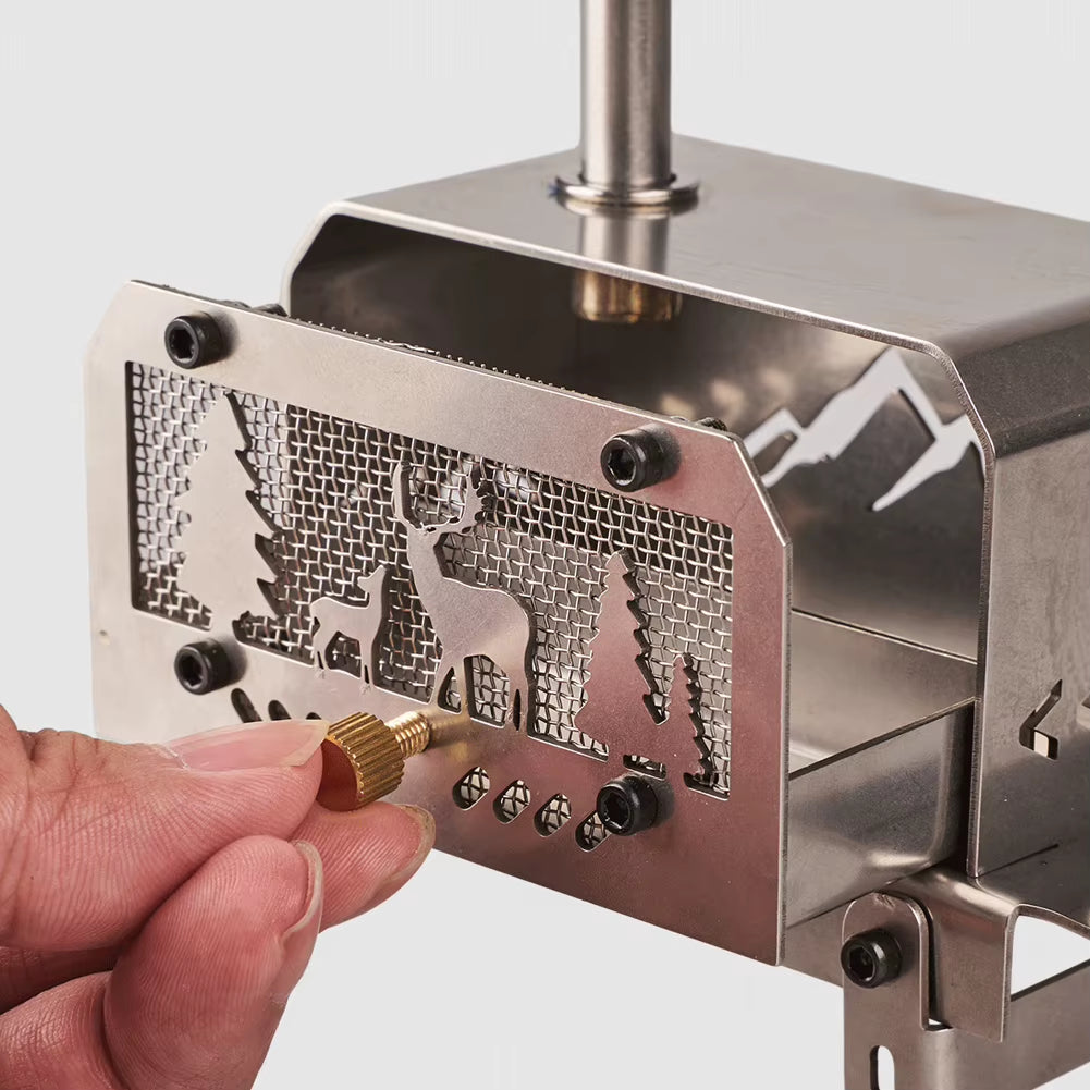 Portable Mini Folding Charcoal Stove Stainless Steel Outdoor Fire Pit Heater, Detachable Wood Burner for Camping​