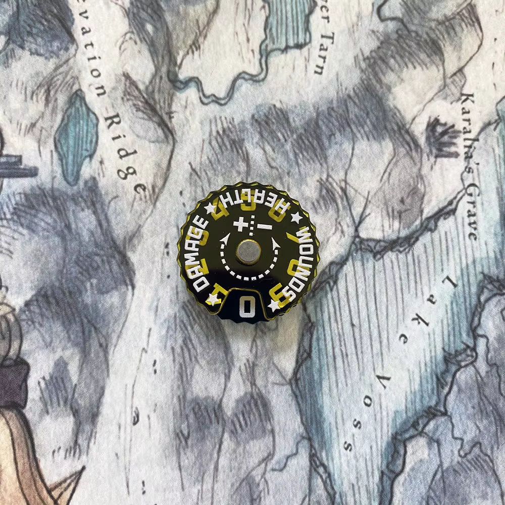 Game Health Tracker, 25Mm Wounds Counter for Tabletop War Games 0-9