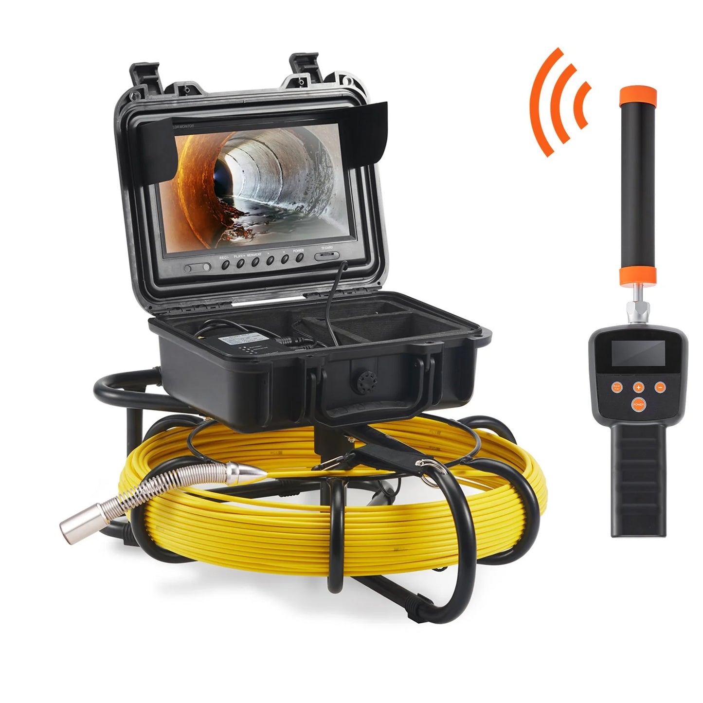 VEVOR Sewer Camera with 512Hz Locator, 165 Ft/50 M, 9 Pipeline Inspection Camera with DVR Function, IP68 Camera with 12 Adjustable Leds, a 16 GB SD Card for Sewer Line, Home, Duct Drain Pipe Plumbing