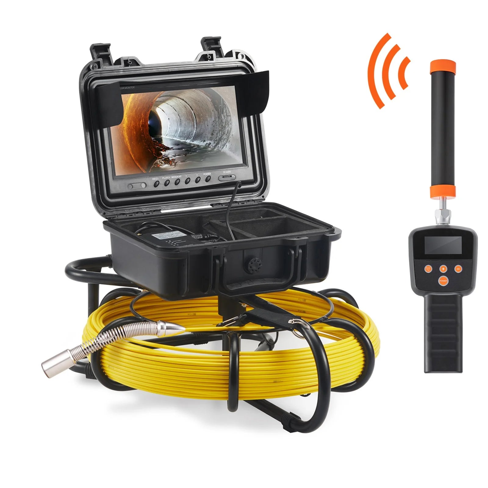 VEVOR Sewer Camera with 512Hz Locator, 165 Ft/50 M, 9 Pipeline Inspection Camera with DVR Function, IP68 Camera with 12 Adjustable Leds, a 16 GB SD Card for Sewer Line, Home, Duct Drain Pipe Plumbing