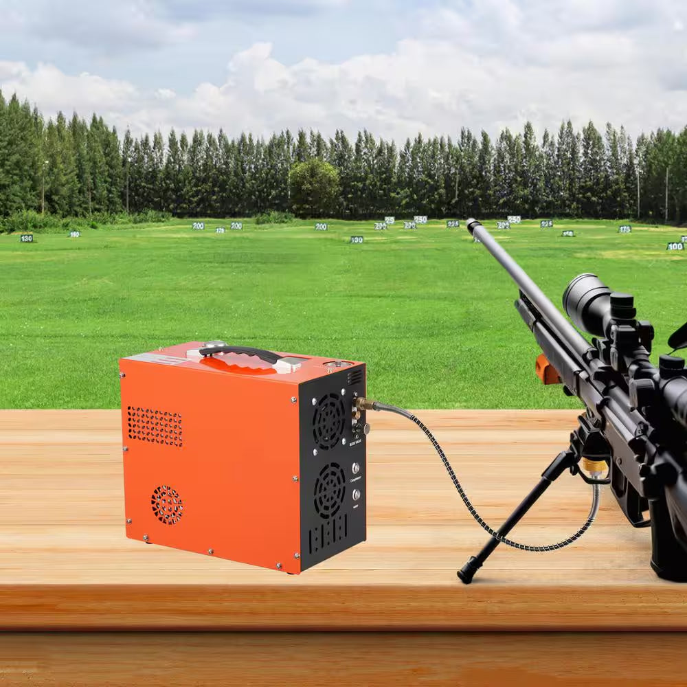 0.26 Gal. Portable Gas PCP Air Compressor 4500 PSI/30 Mpa Auto-Stop with Built-In Water Fan Cooling for Air Rifle Airgun