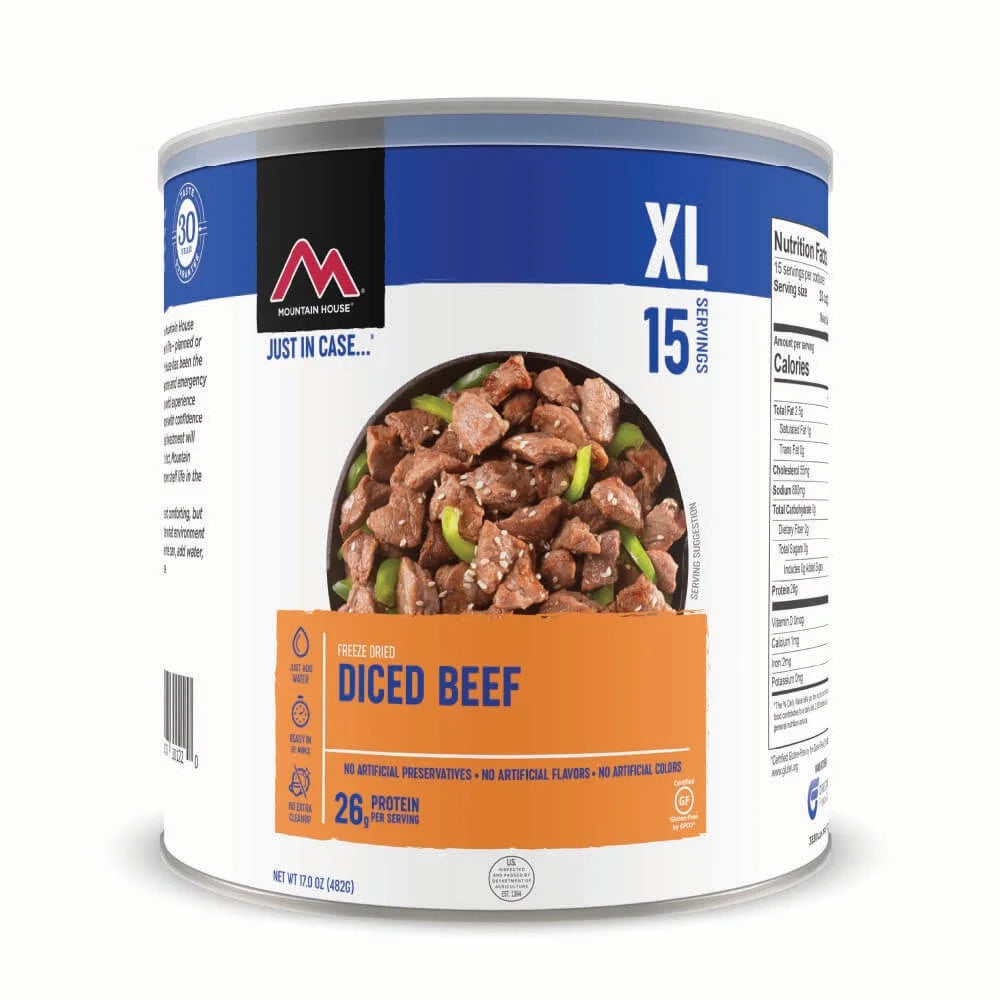 (6 Cans)  Diced Beef #10 Can Emergency Long Term Storage Food for Camping Hiking and Backpacking ✅