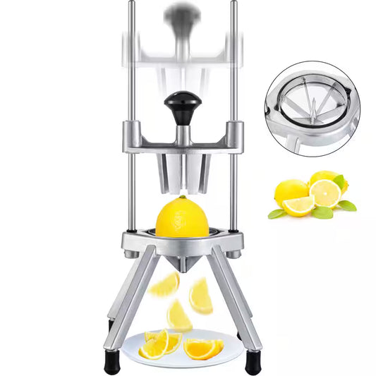 6-Section Commercial Wedger Stainless Steel Blade Fruit Lime Slicer Lemon Cutter for Home Bar Restaurant, Sliver