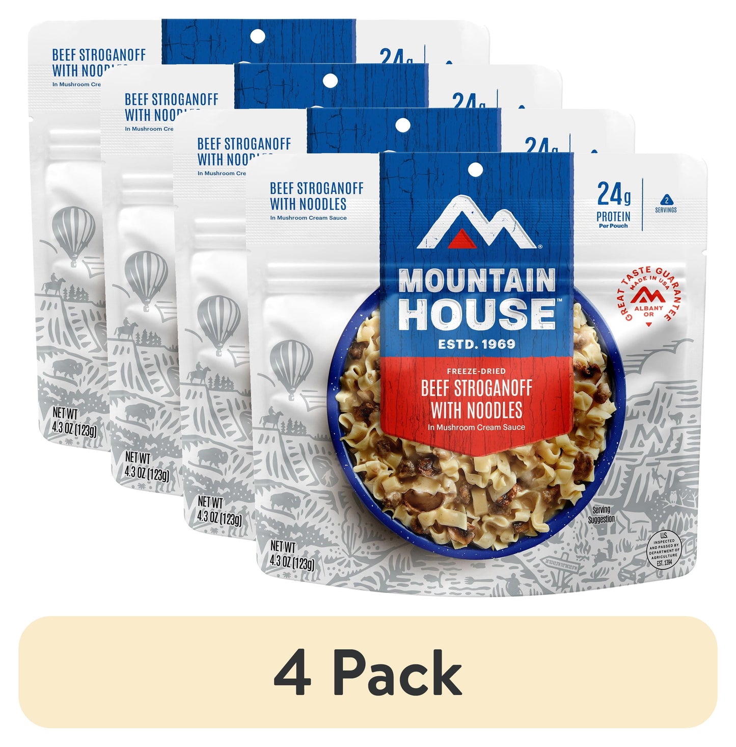 Beef Stroganoff with Noodles, Freeze-Dried Backpacking & Camping Food, 2 Servings