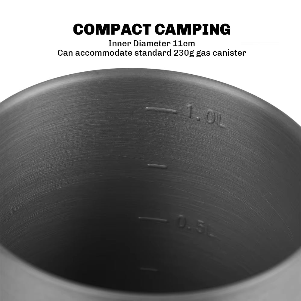 Fire Maple FMC-XK6 Heat Exchanger Pot 1L Foldable Cooking Pots with Mesh Bag Outdoor Camping Cookware